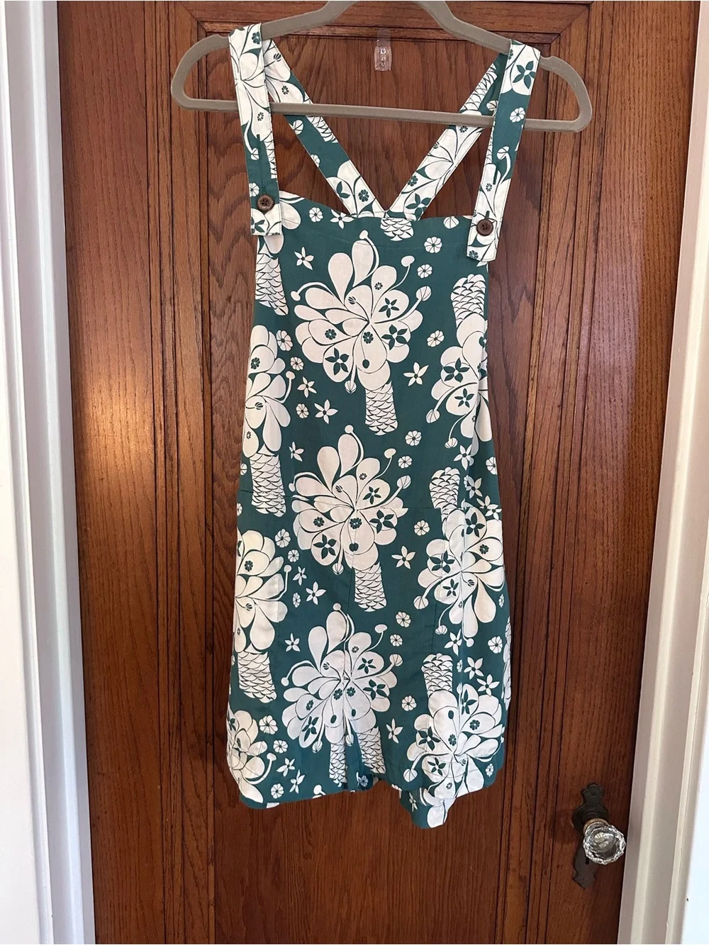 Patagonia Pataloha Romper Tropical Floral Print Green & Cream Size Medium - Picture 3 of 8